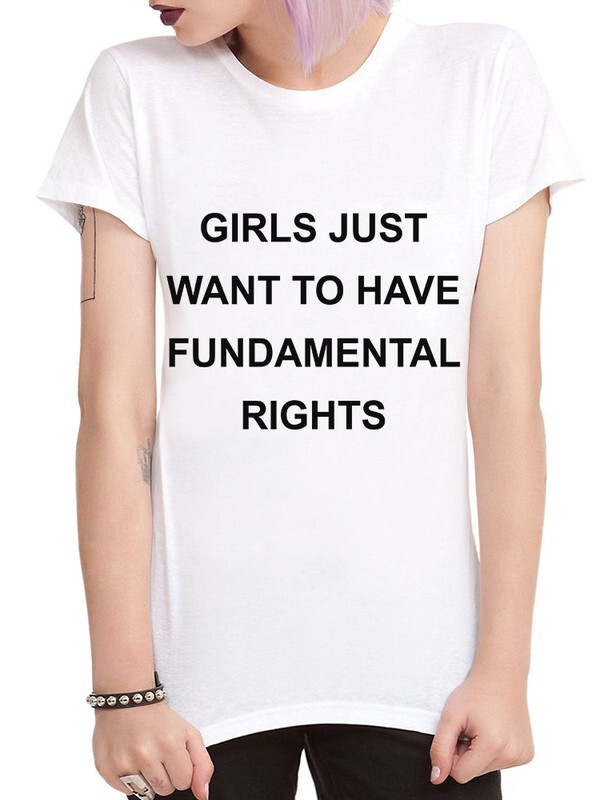 фото Футболка женская design heroes girls just want to fundamental rights белая 2xl