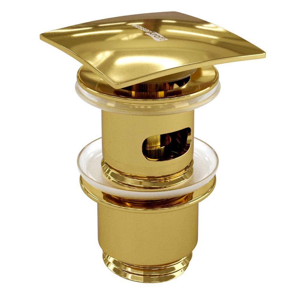 Донный клапан WasserKRAFT A168 Push-up, глянец золото донный клапан wasserkraft push up а024