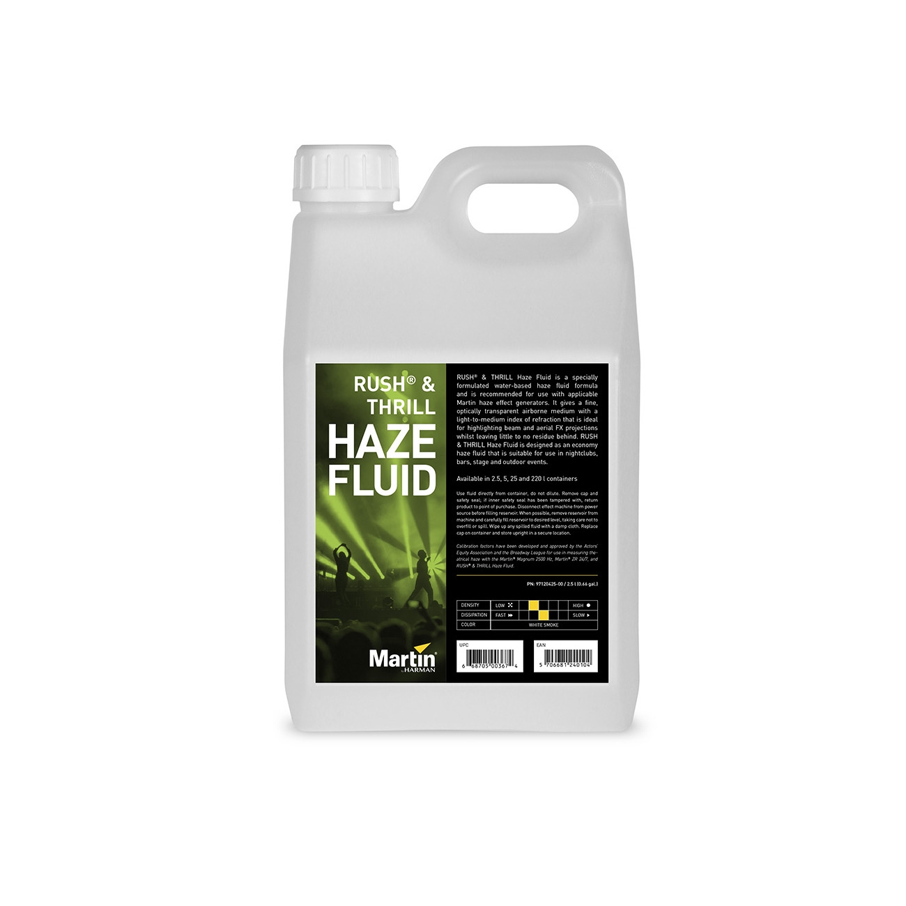 

Жидкость для генераторов тумана Martin RUSH Haze Fluid 5L, RUSH Haze Fluid 5L