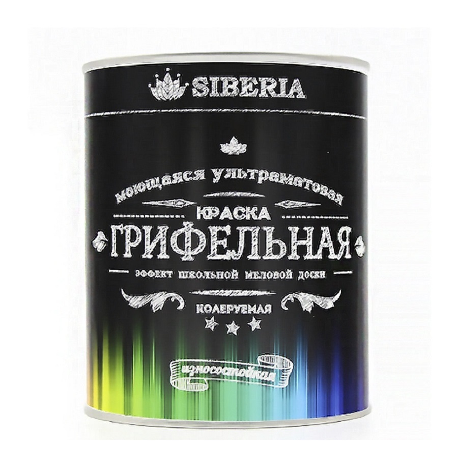 Краска грифельная SIBERIA ColC-10 для стен с эффектом меловой доски прозрачная 0,9 л