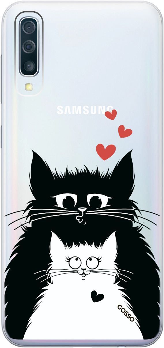 

Чехол на Samsung Galaxy A50/A50s/A30s "Cats in Love" прозрачный, Прозрачный;белый, 685
