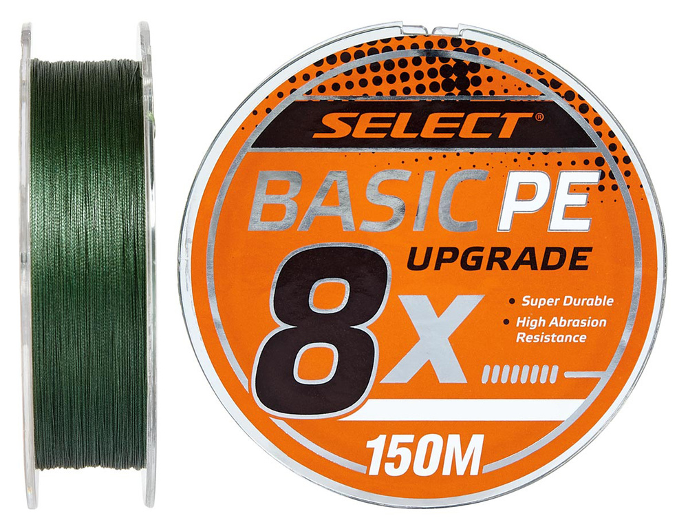 фото Шнур select basic pe 8x 150m (тёмно-зелёный) #0.8/0.12mm 14lb/6kg