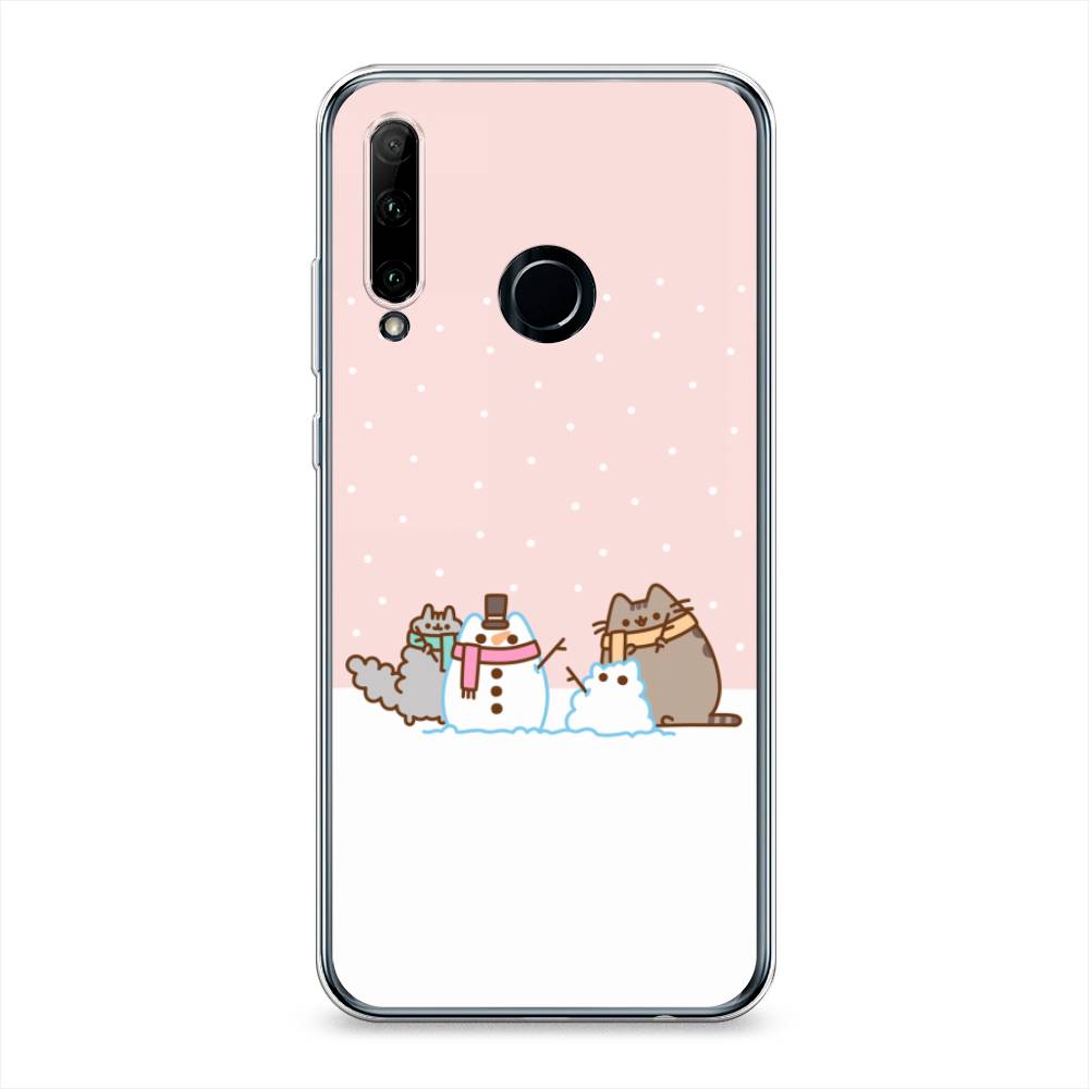 

Чехол на Honor 10i "Котики в снегу", Розовый;белый;серый, 68850-5