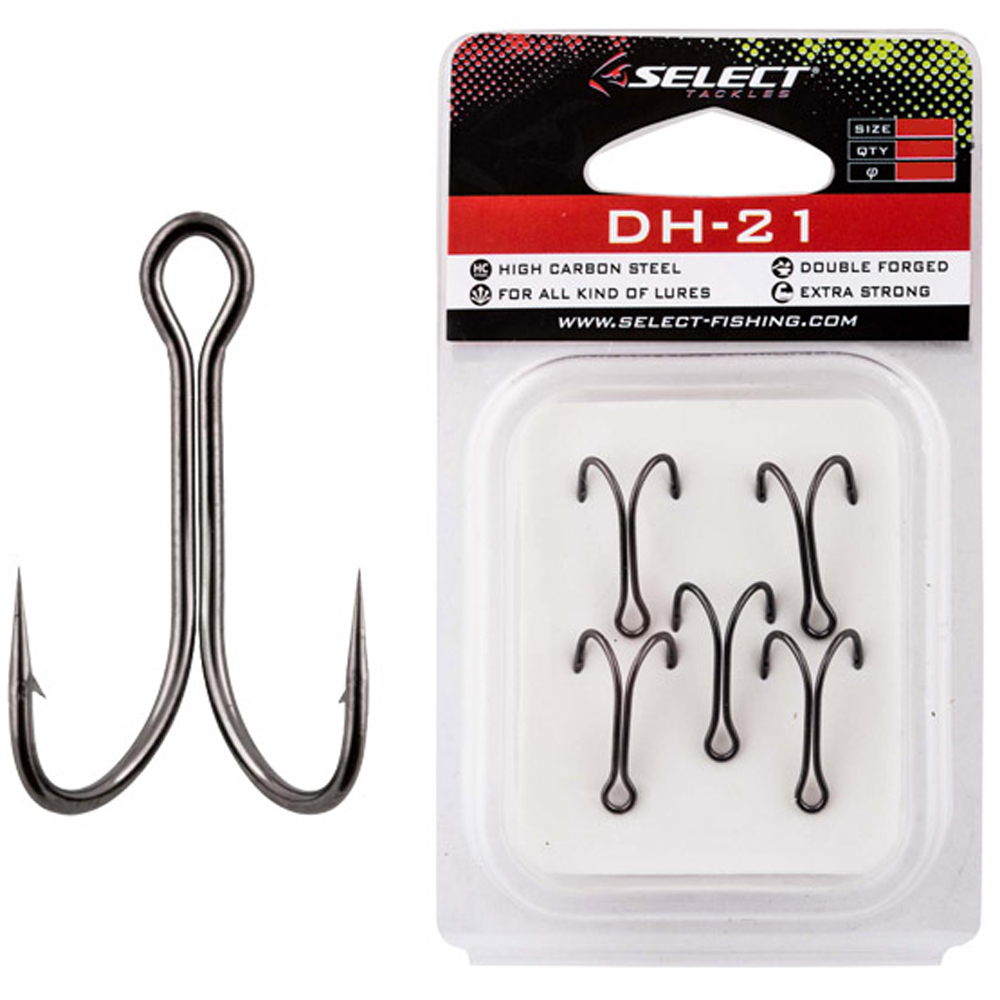 Крючки Select двойные double hook DH-21 #1 (4шт в упаковке)