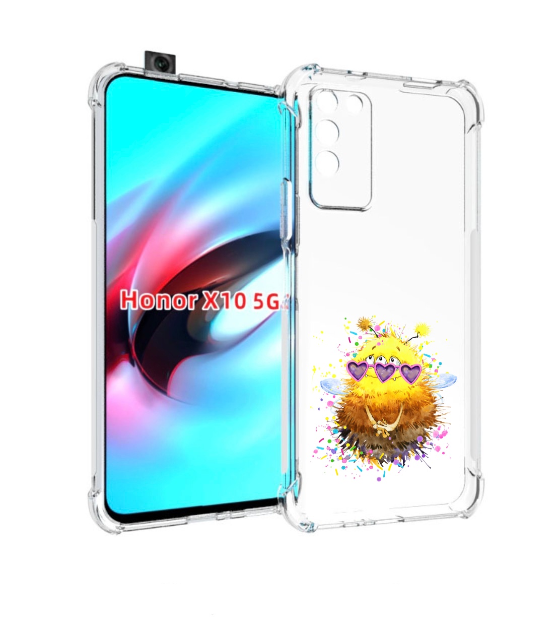 

Чехол MyPads Пушитый шмель для Honor X10, Прозрачный, Tocco