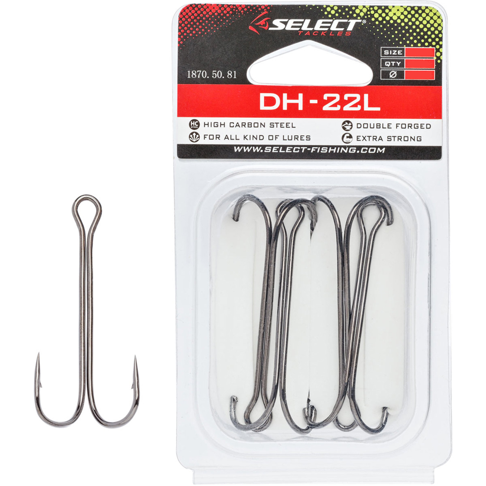 фото Крючки select двойные double hook dh-22l #2/0 (4шт в упаковке) 62