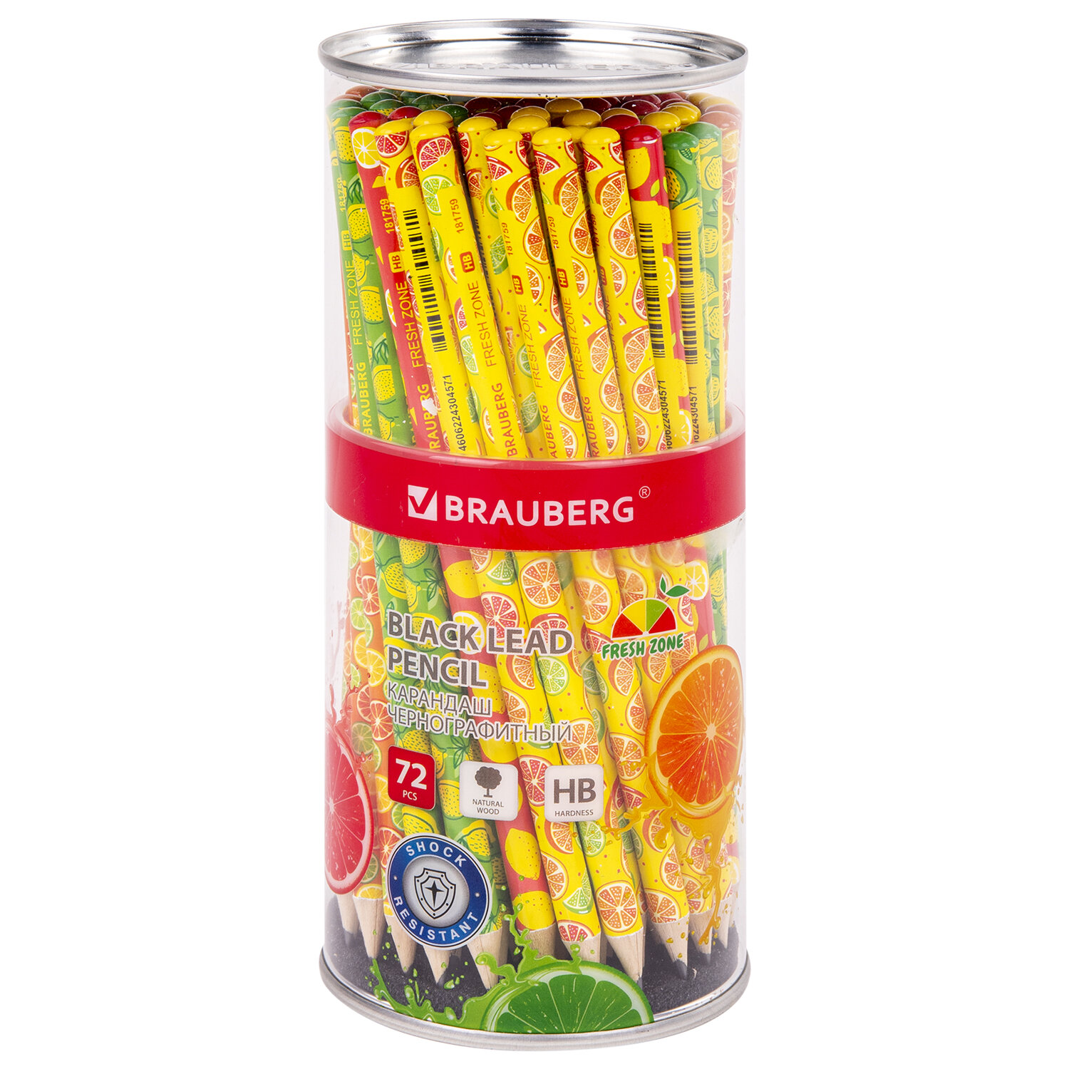 

Карандаш чернографитный BRAUBERG FRESH ZONE HB корпус ассорти 72 шт
