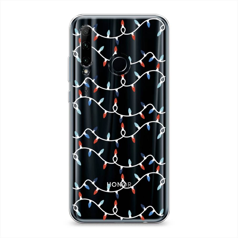 

Чехол на Honor 10i "Разноцветная гирлянда", Белый;красный;синий, 68850-5