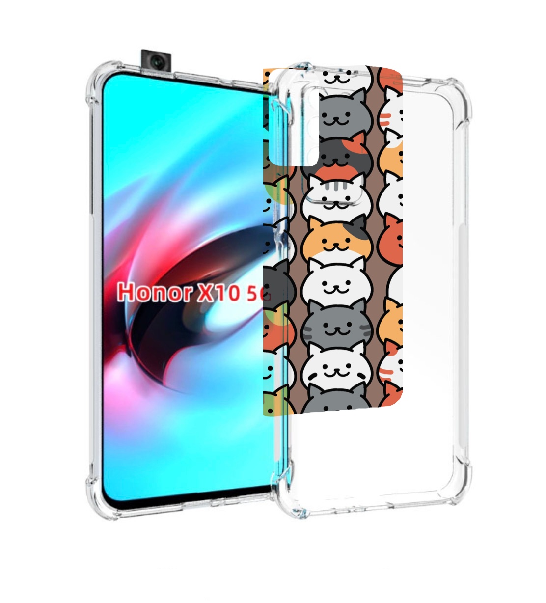 

Чехол MyPads Найди-кота для Honor X10, Прозрачный, Tocco