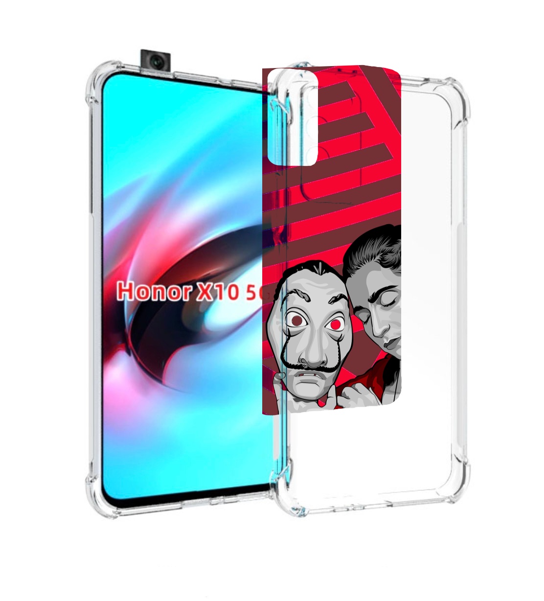 

Чехол MyPads Найроби-бумажного-дома для Honor X10, Прозрачный, Tocco