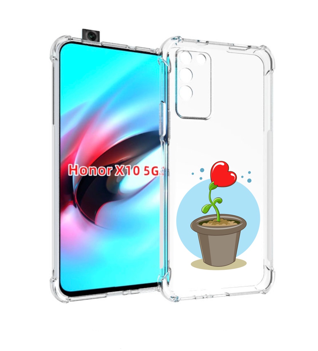 

Чехол MyPads Растение любви 14 февраля для Honor X10, Прозрачный, Tocco