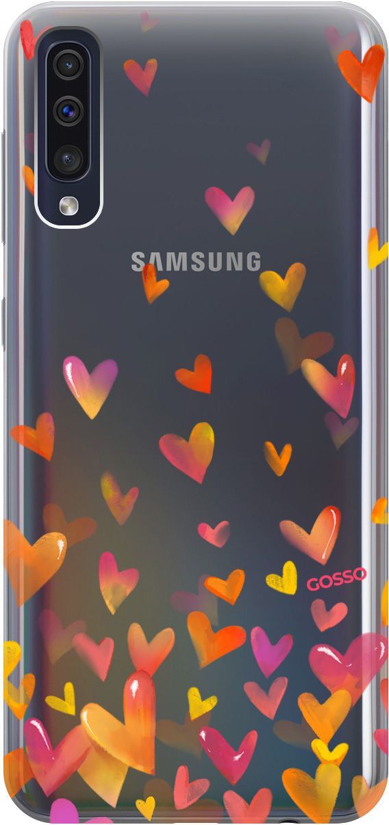 

Чехол на Samsung Galaxy A50 "Flying Hearts" прозрачный, Прозрачный;желтый, 685