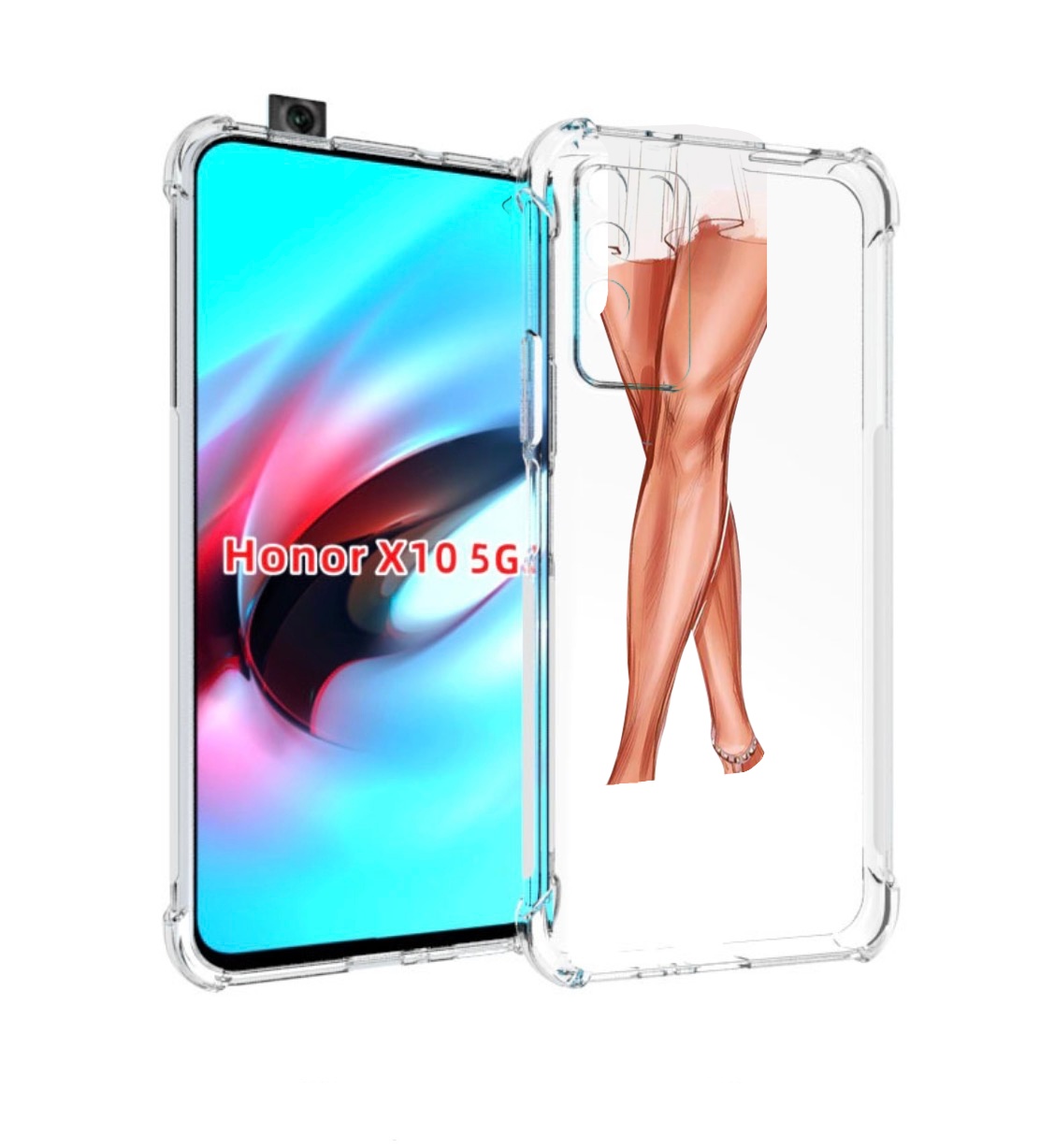 

Чехол MyPads Ножки для Honor X10, Прозрачный, Tocco