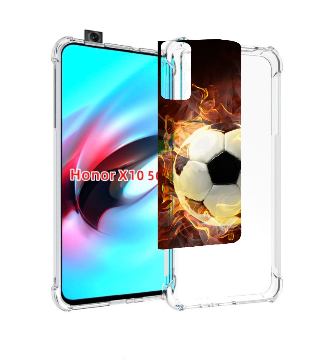 

Чехол MyPads Огненный-мяч для Honor X10, Прозрачный, Tocco