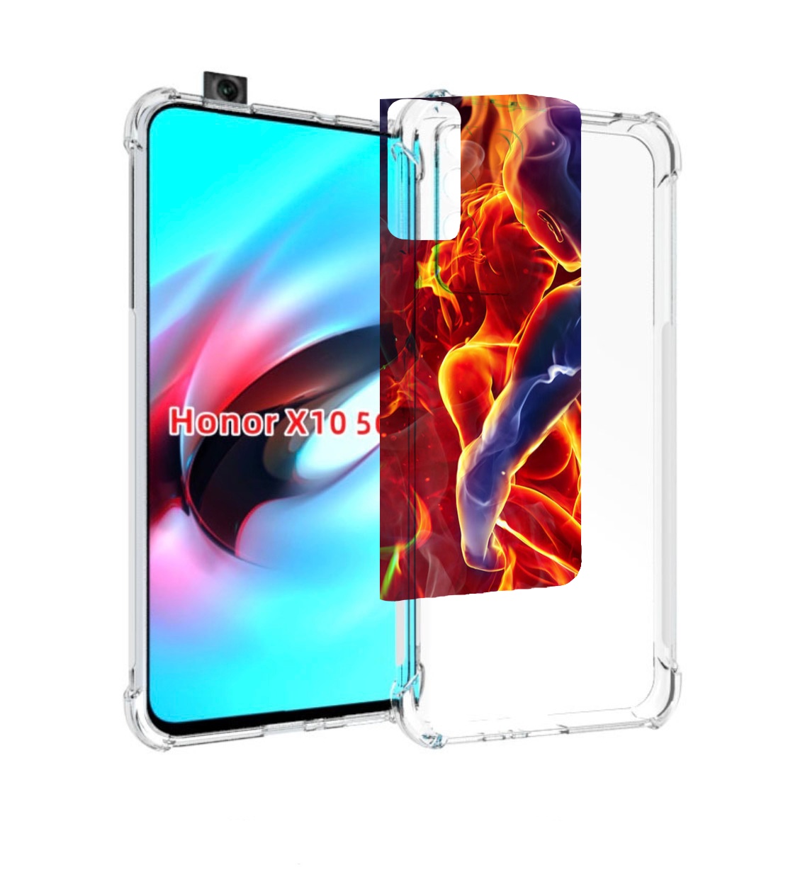 

Чехол MyPads Огонь-вода для Honor X10, Прозрачный, Tocco