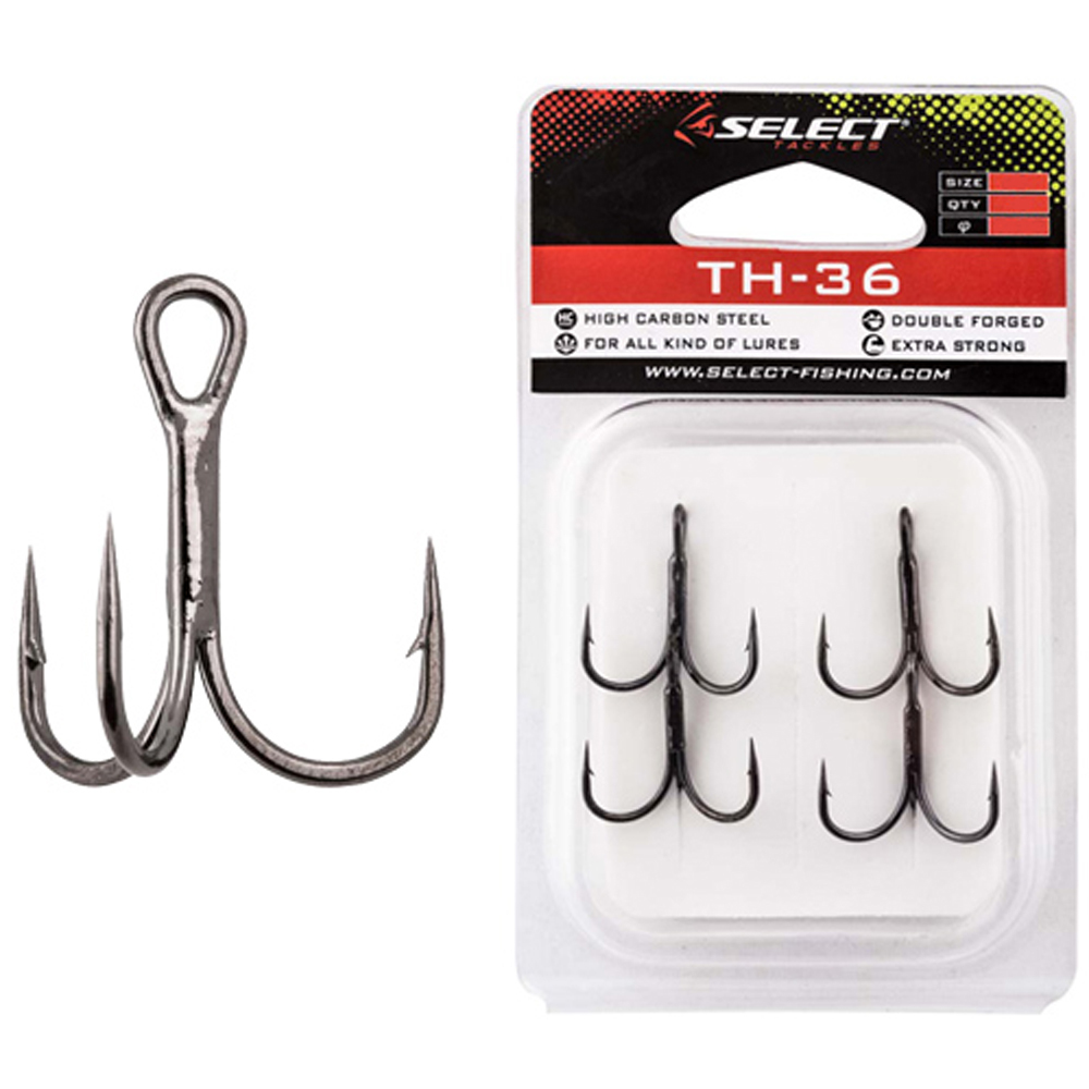 Крючки Select тройные treble hook TH-36 #04 (4шт в упаковке)