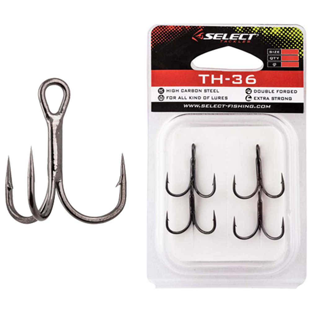 

Крючки Select тройные treble hook TH-36 #04 (4шт в упаковке), Черный, тройные treble hook TH-36 #04 (4шт в упаковке)