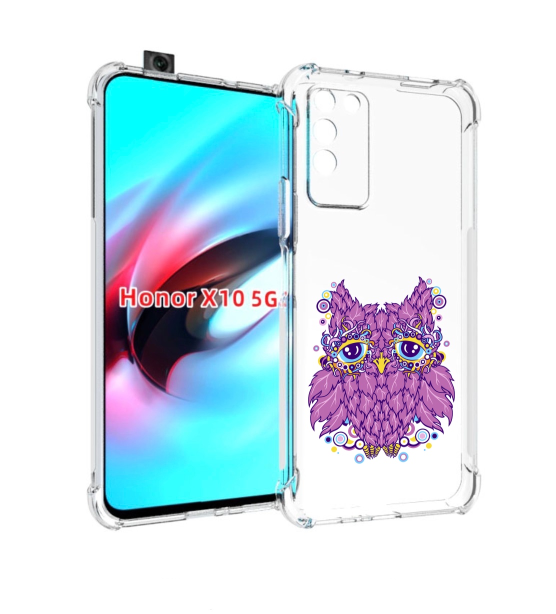 

Чехол MyPads Розовая сова для Honor X10, Прозрачный, Tocco