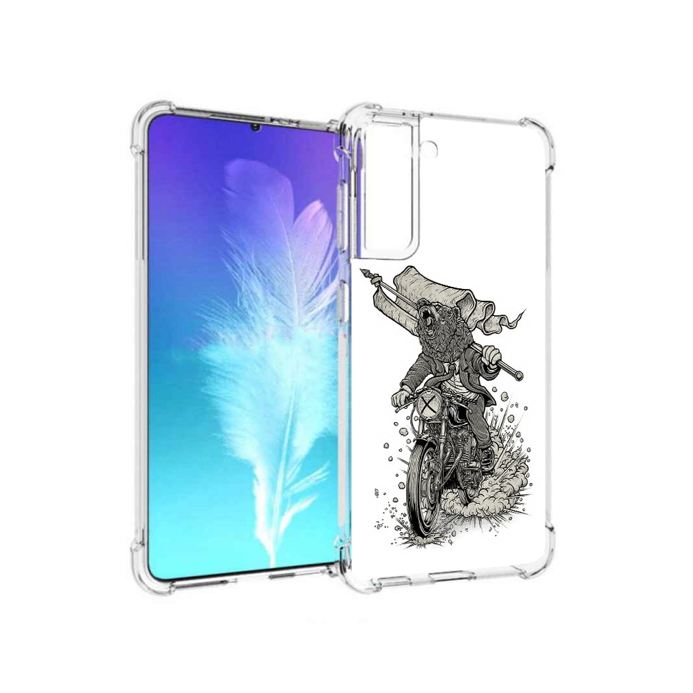 Чехол MyPads Tocco для Samsung Galaxy S21 медведь на мотоцикле (PT157088.510.467)