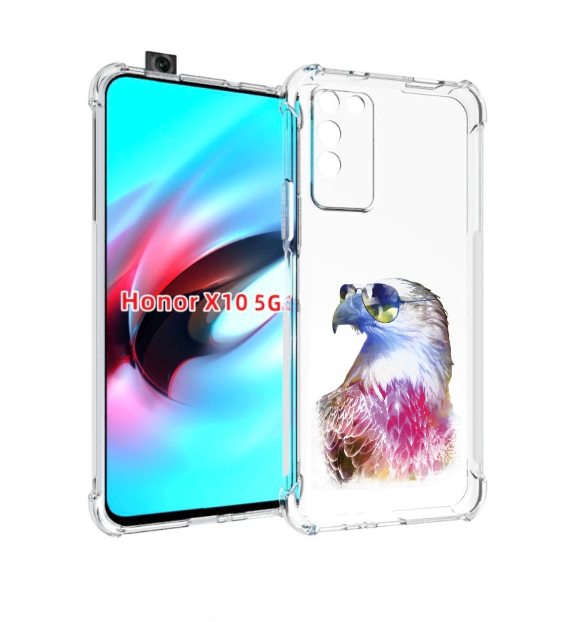 

Чехол MyPads Орел в очках для Honor X10, Прозрачный, Tocco