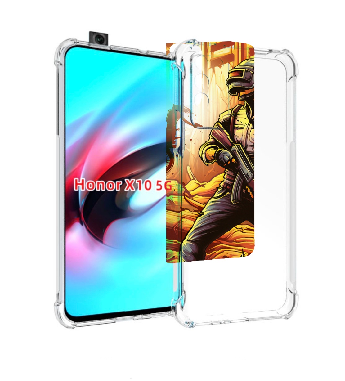 

Чехол MyPads Пабг для Honor X10, Прозрачный, Tocco