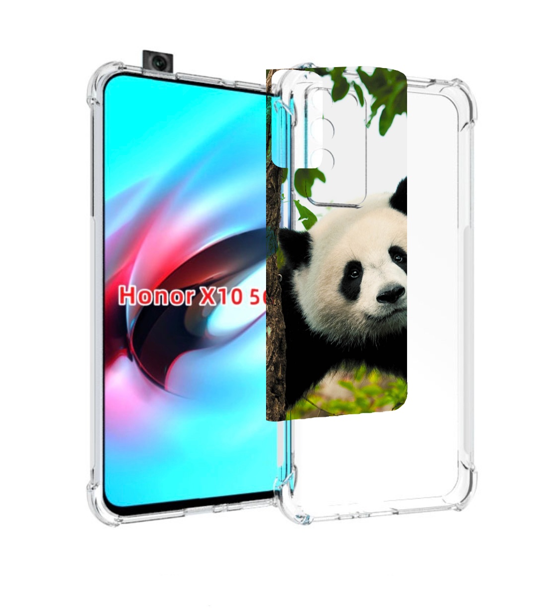 

Чехол MyPads Панда-на-дереве для Honor X10, Прозрачный, Tocco