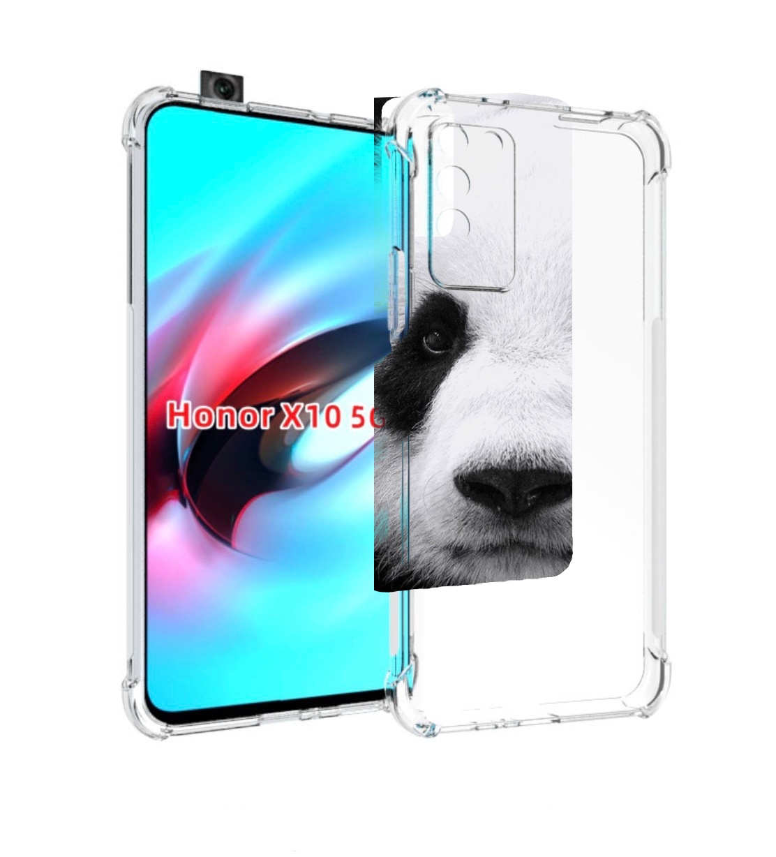 

Чехол MyPads Панда-портрет для Honor X10, Прозрачный, Tocco