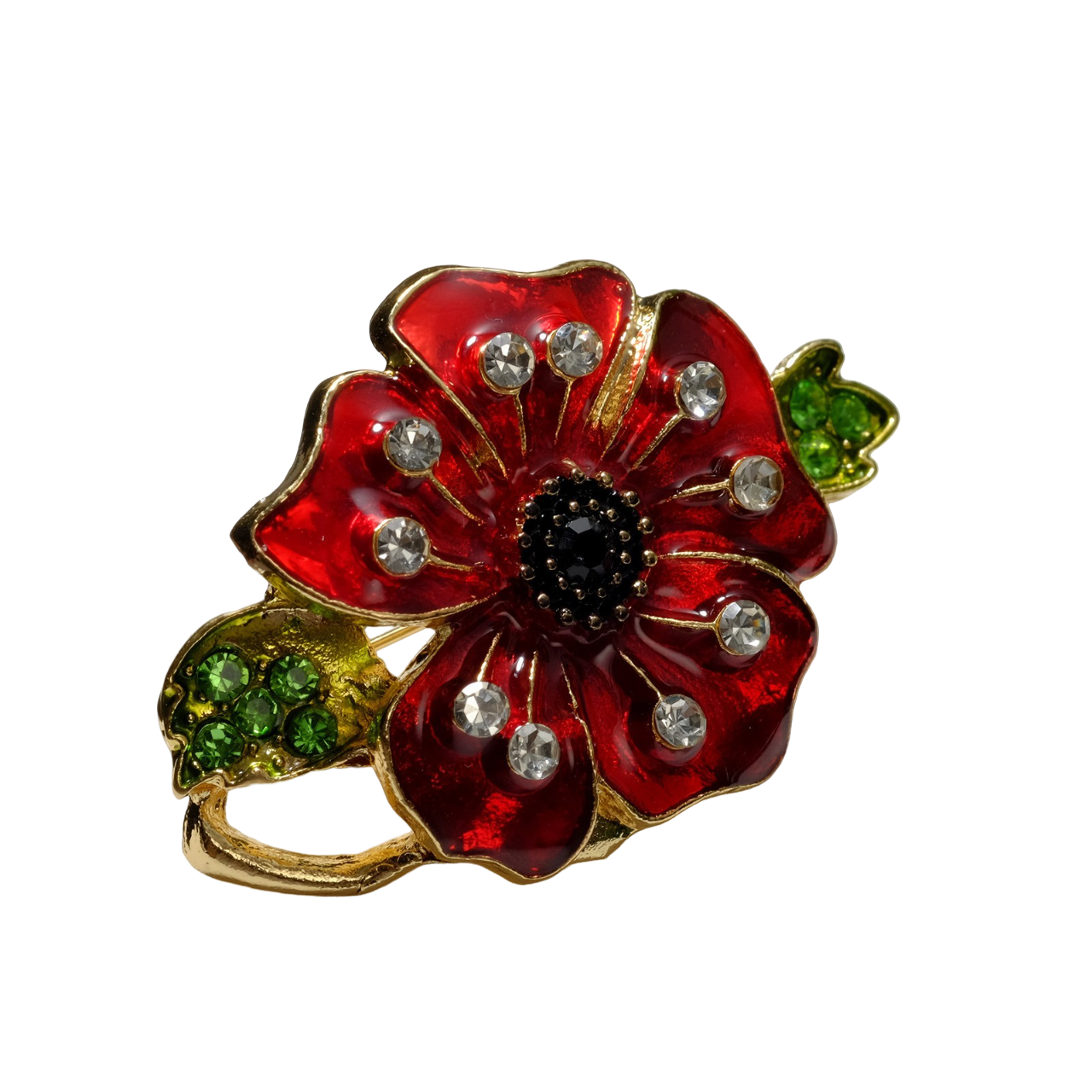 

Брошь "Цветок" мак, цвет бордово-зелёный в золоте, П00000348