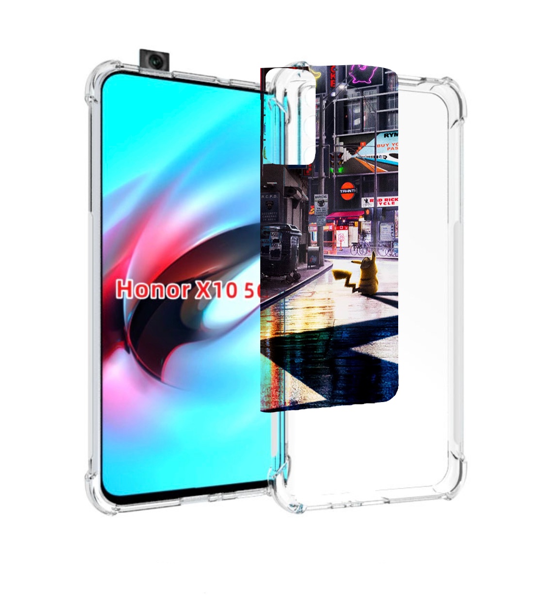 

Чехол MyPads Пикачу-в-городе для Honor X10, Прозрачный, Tocco
