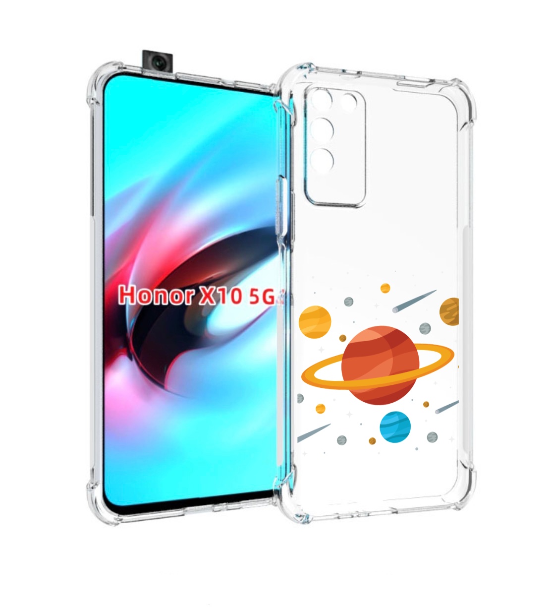 

Чехол MyPads Планета-Сатурн для Honor X10, Прозрачный, Tocco