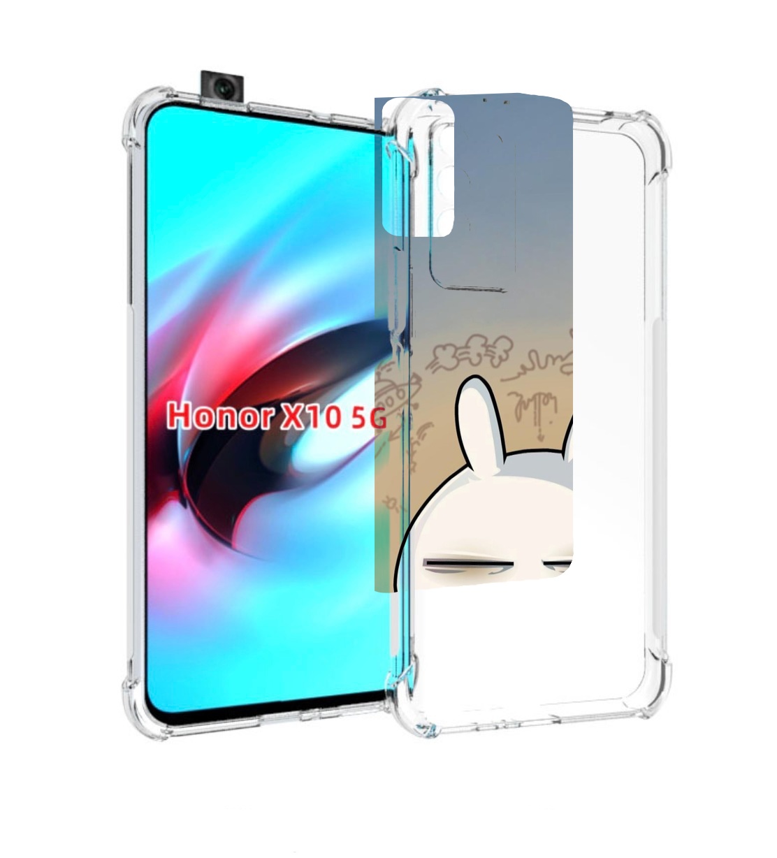 

Чехол MyPads Подозрительный-зайка для Honor X10, Прозрачный, Tocco