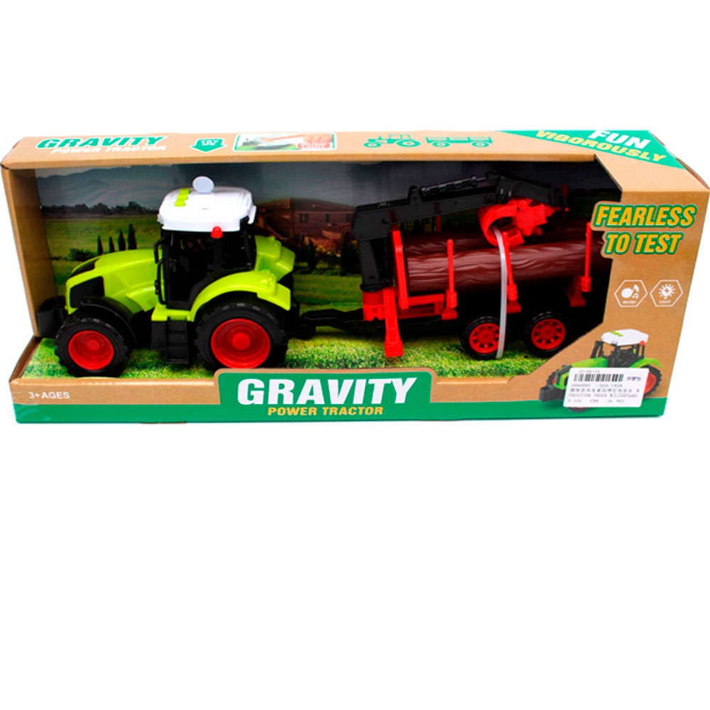 Трактор инерционный Лесовоз с прицепом Tongde 666-182A звук, свет