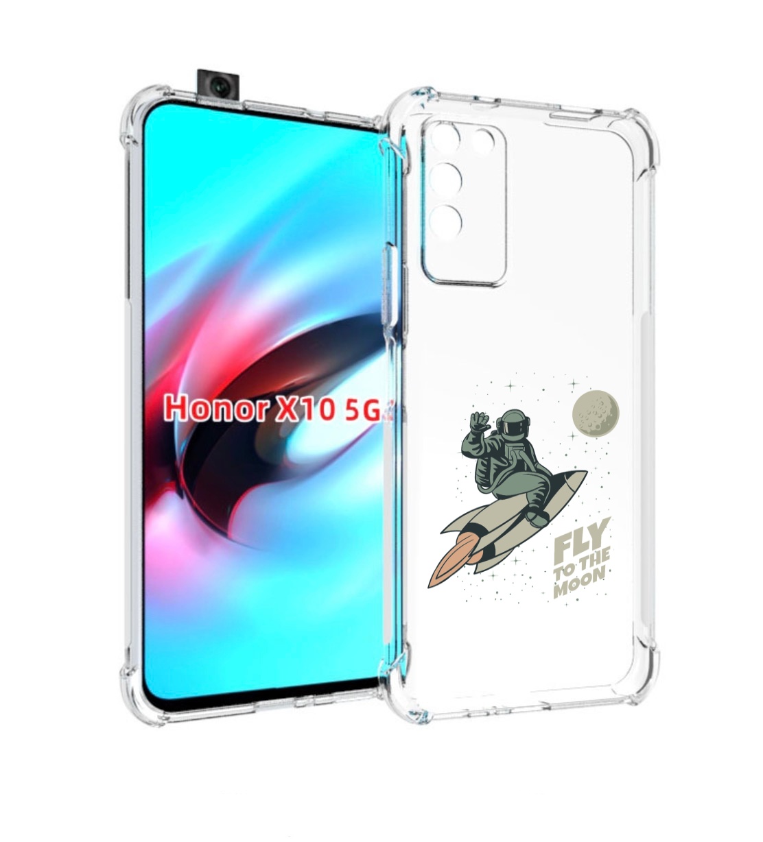 

Чехол MyPads Полет-на-Луну для Honor X10, Прозрачный, Tocco