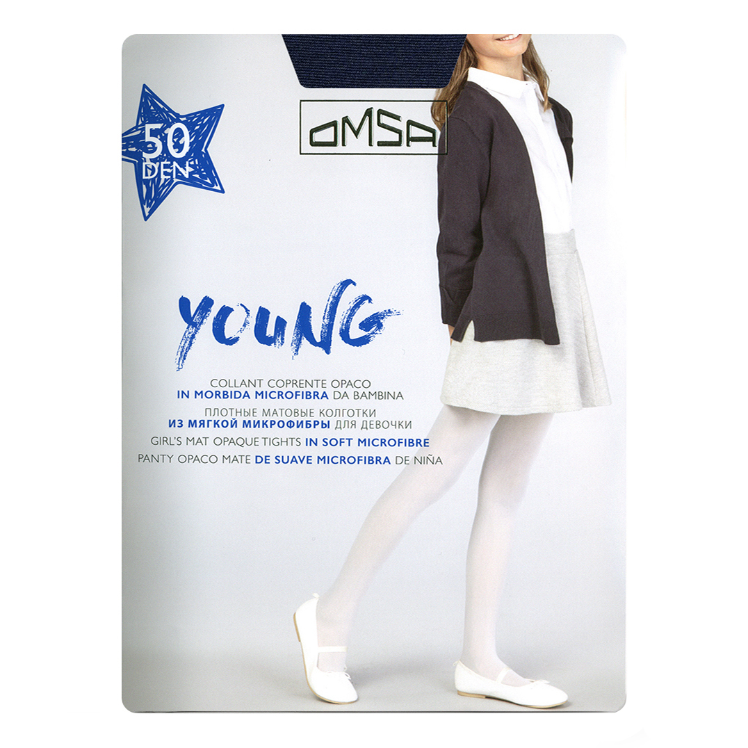 

Колготки детские Omsa Young Kids Blu Notte темно-синие 50 den р 9-12 рост 134-152 см, Синий