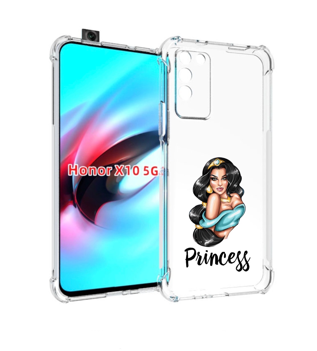 

Чехол MyPads Принцесса-Жасмин женский для Honor X10, Прозрачный, Tocco
