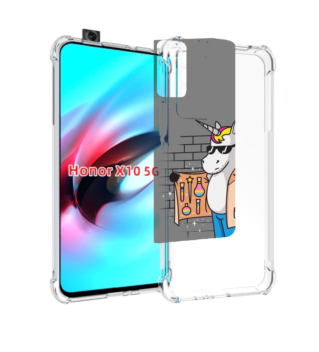 

Чехол MyPads Продавец-единорог для Honor X10, Прозрачный, Tocco