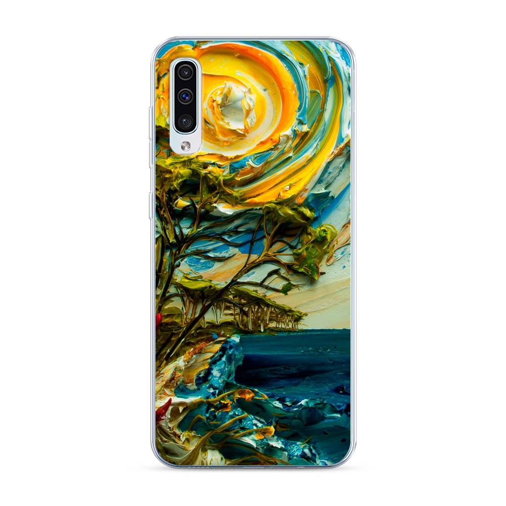 

Чехол на Samsung Galaxy A30s "Солнце живопись", Желтый;синий, 28850-4