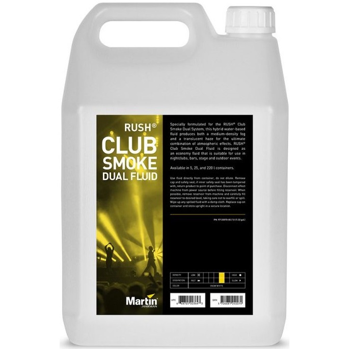 

Жидкость для дым машин Martin RUSH Club Smoke Dual fluid, RUSH Club Smoke Dual fluid