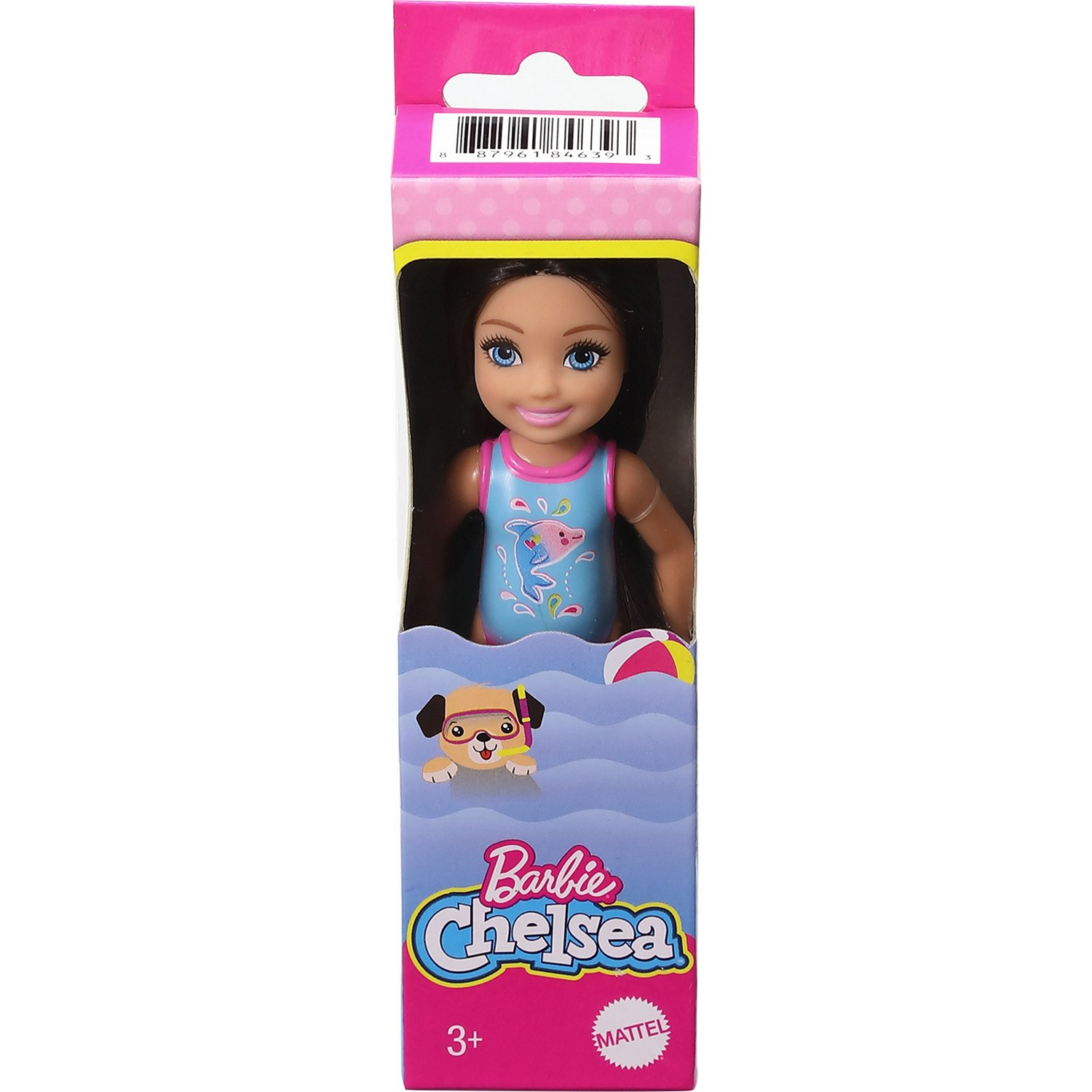 Кукла Barbie Челси в купальнике Брюнетка GLN71 1500₽