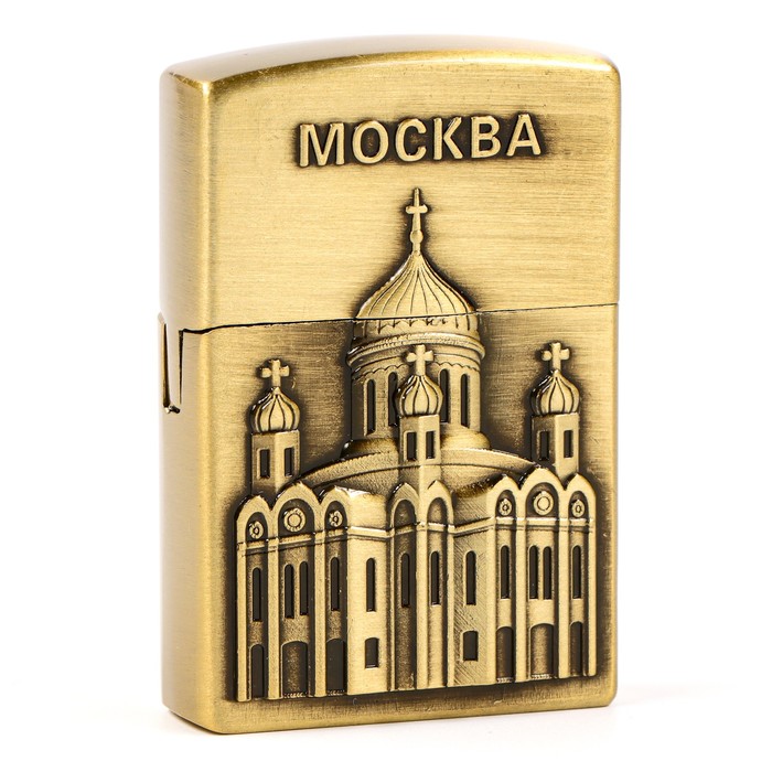 

Зажигалка газовая Москва 9919030, пьезо, золото, Золотистый