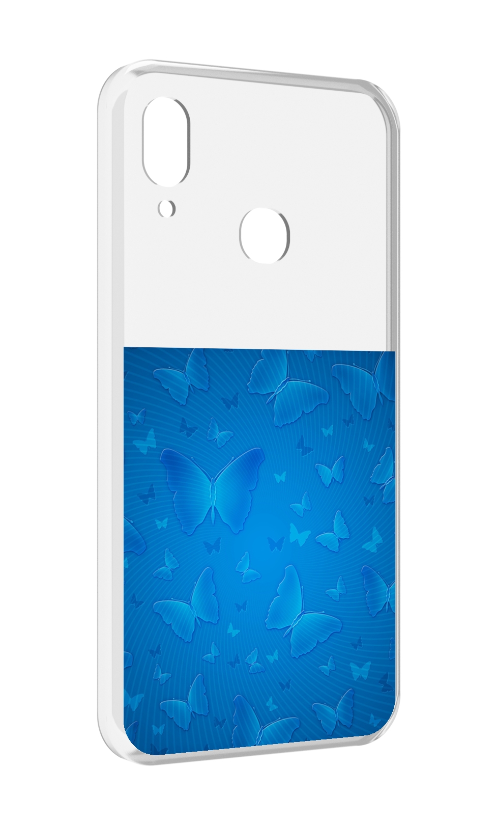 Чехол MyPads голубые-бабочки для BQ BQ-6040L Magic