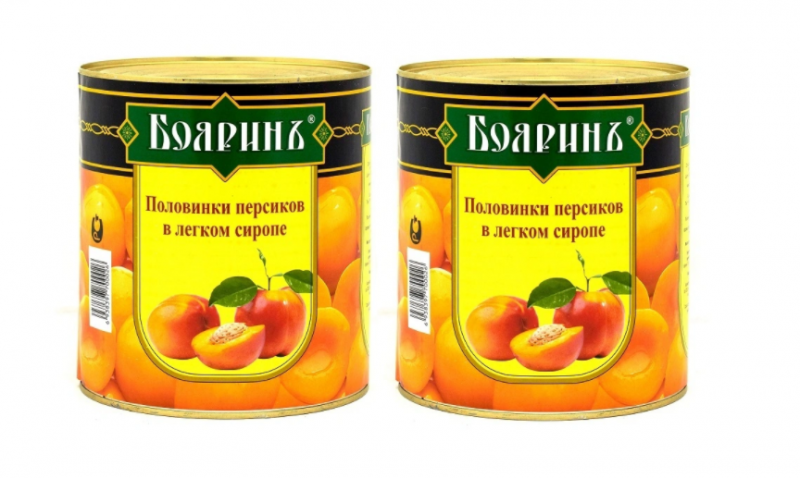 

Персики половинки в сиропе Бояринъ 850 мл 2 шт