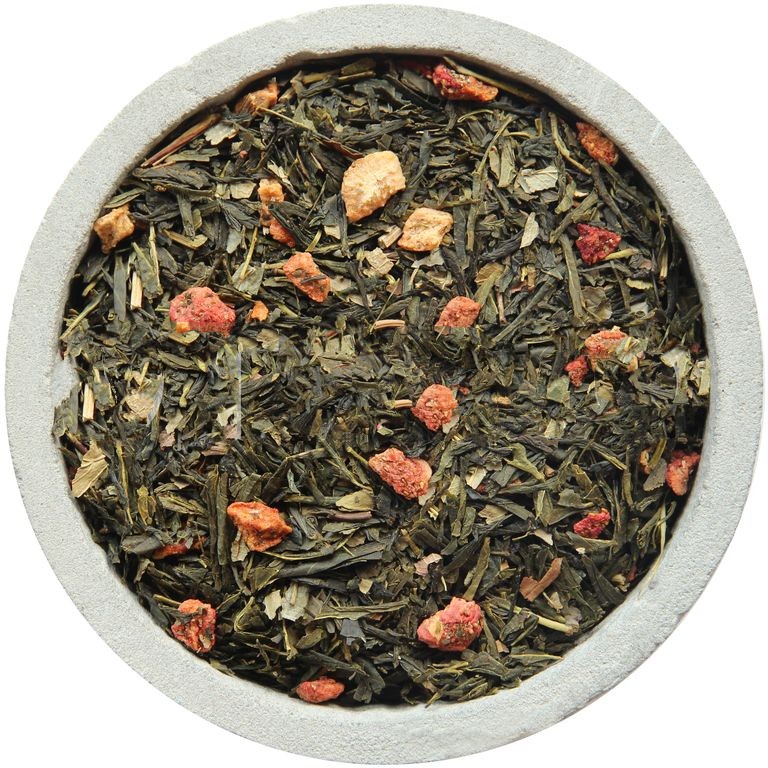 Ароматизированный зеленый чай Con Tea Земляника со сливками 200 г