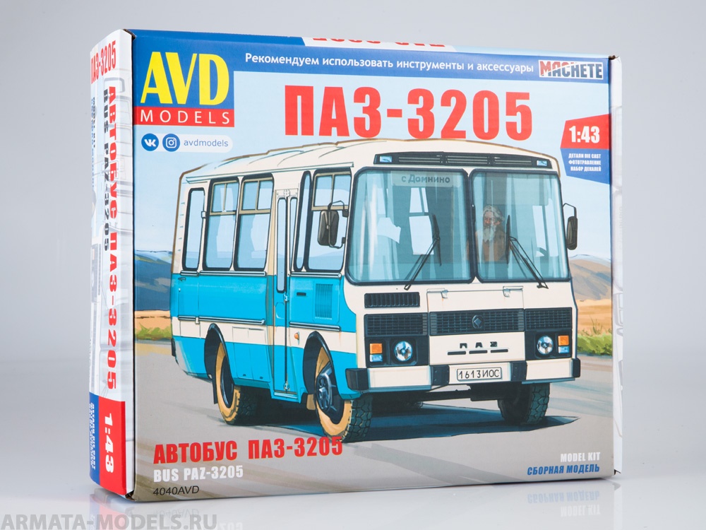 

4040AVD Сборная модель ПАЗ-3205 пригородный