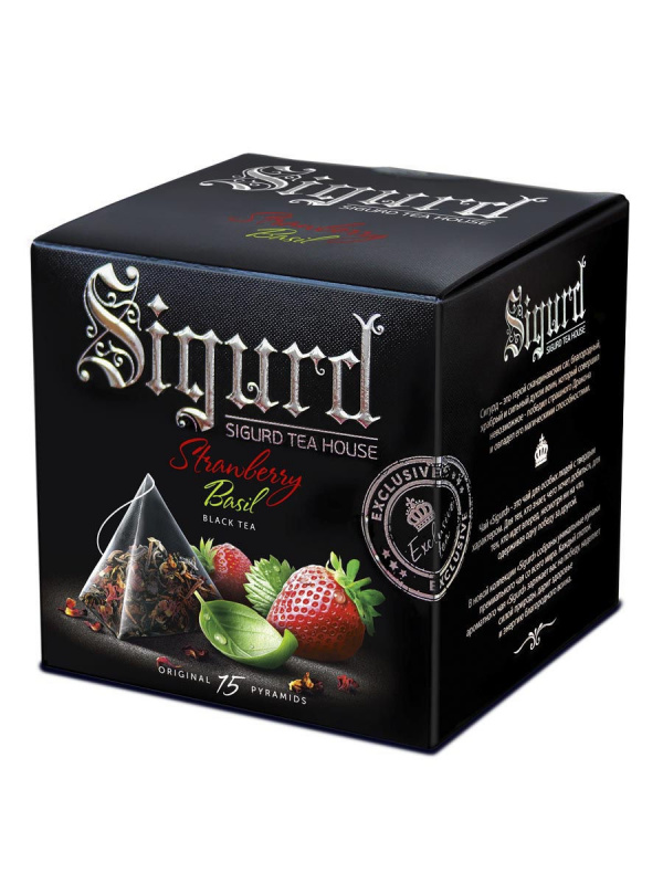 фото Чай черный клубника-базилик sigurd tea house black tea strawberry & basil 15*2 гр