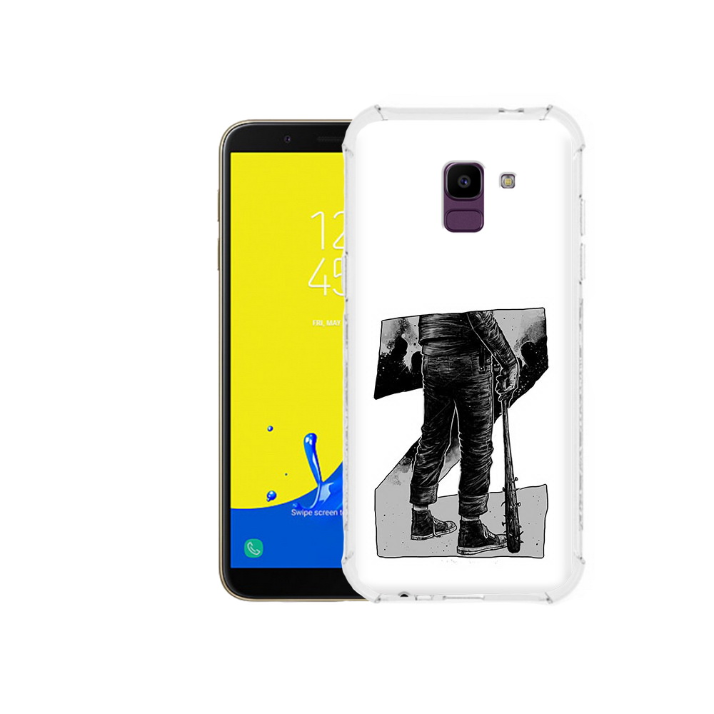 

Чехол MyPads Tocco для Samsung Galaxy J6 (2018) воин черно белый, Tocco