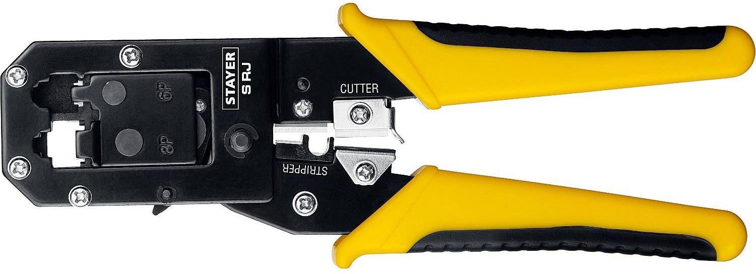 Кримпер STAYER Professional 22652 sk с нож монтерский складной изогнутое лезвие stayer professional