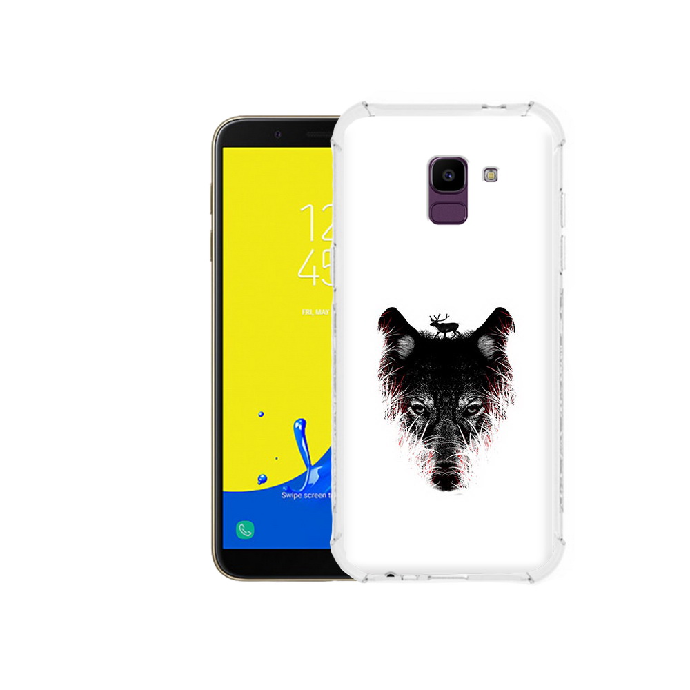 

Чехол MyPads Tocco для Samsung Galaxy J6 (2018) волк в траве, Прозрачный, Tocco
