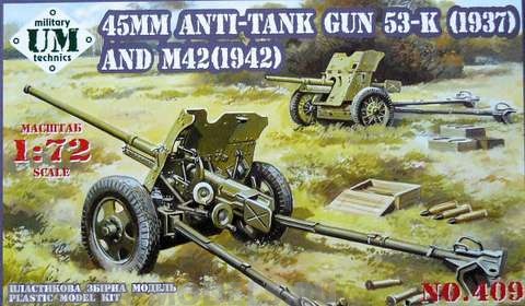 45mm Antitank guns 53-K 1937 and M42 1942