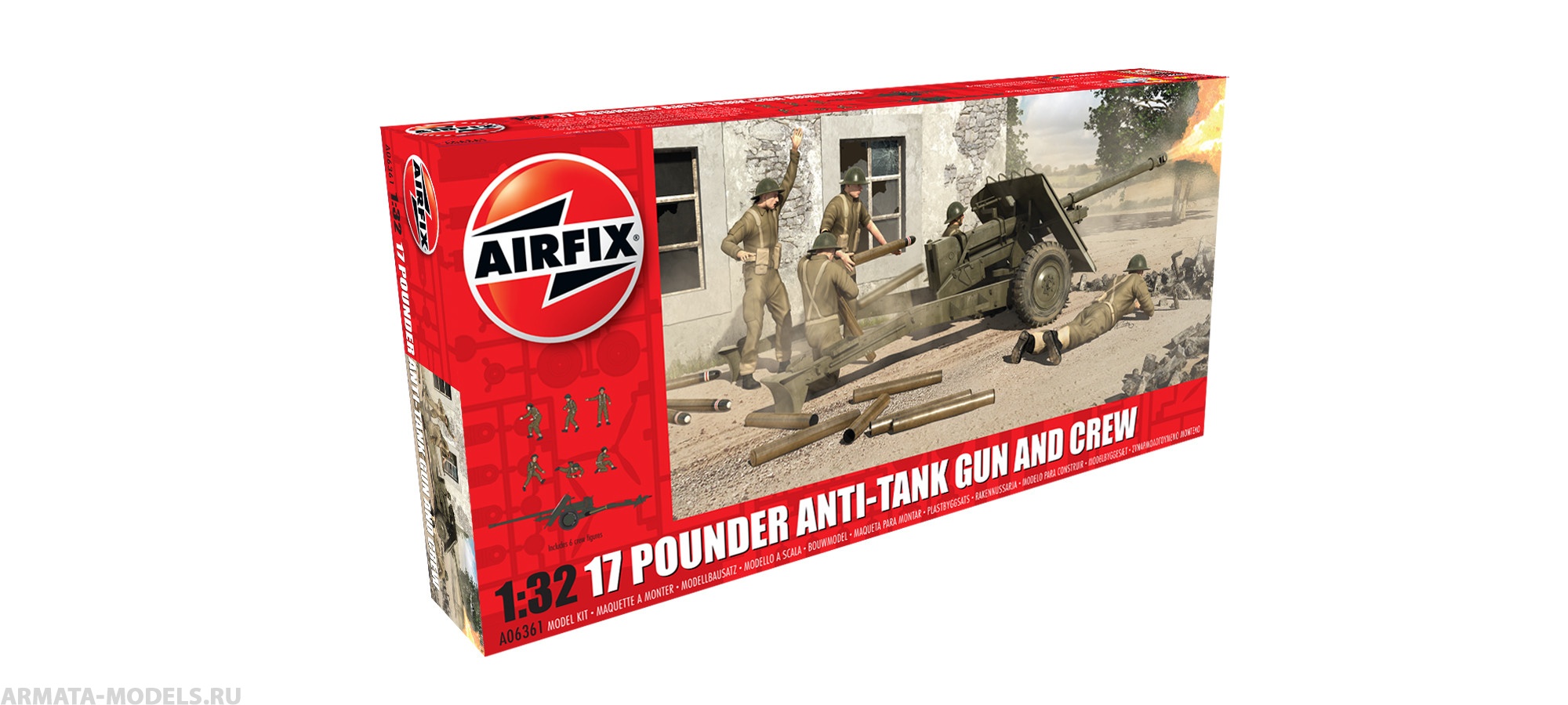 

A06361 Сборная модель артиллерийской пушки 17 Pdr Anti-Tank Gun 1:32
